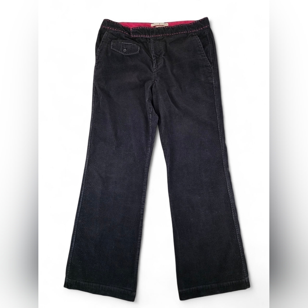 Y2K Tommy Hilfiger Dana Fit Dark Brown Corduroy Pants Women’s Size 12 Stretch